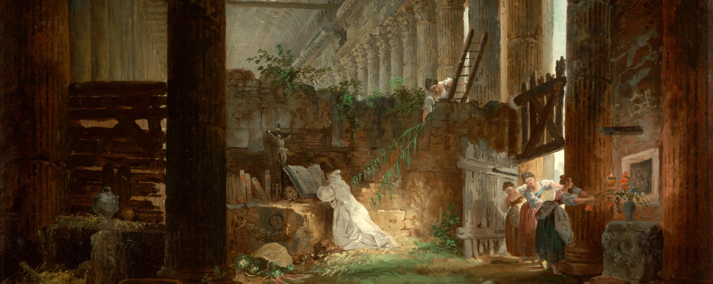 A Hermit Praying in the Ruins of a Roman Temple about 1760 Hubert Robert (French, 1733 - 1808)