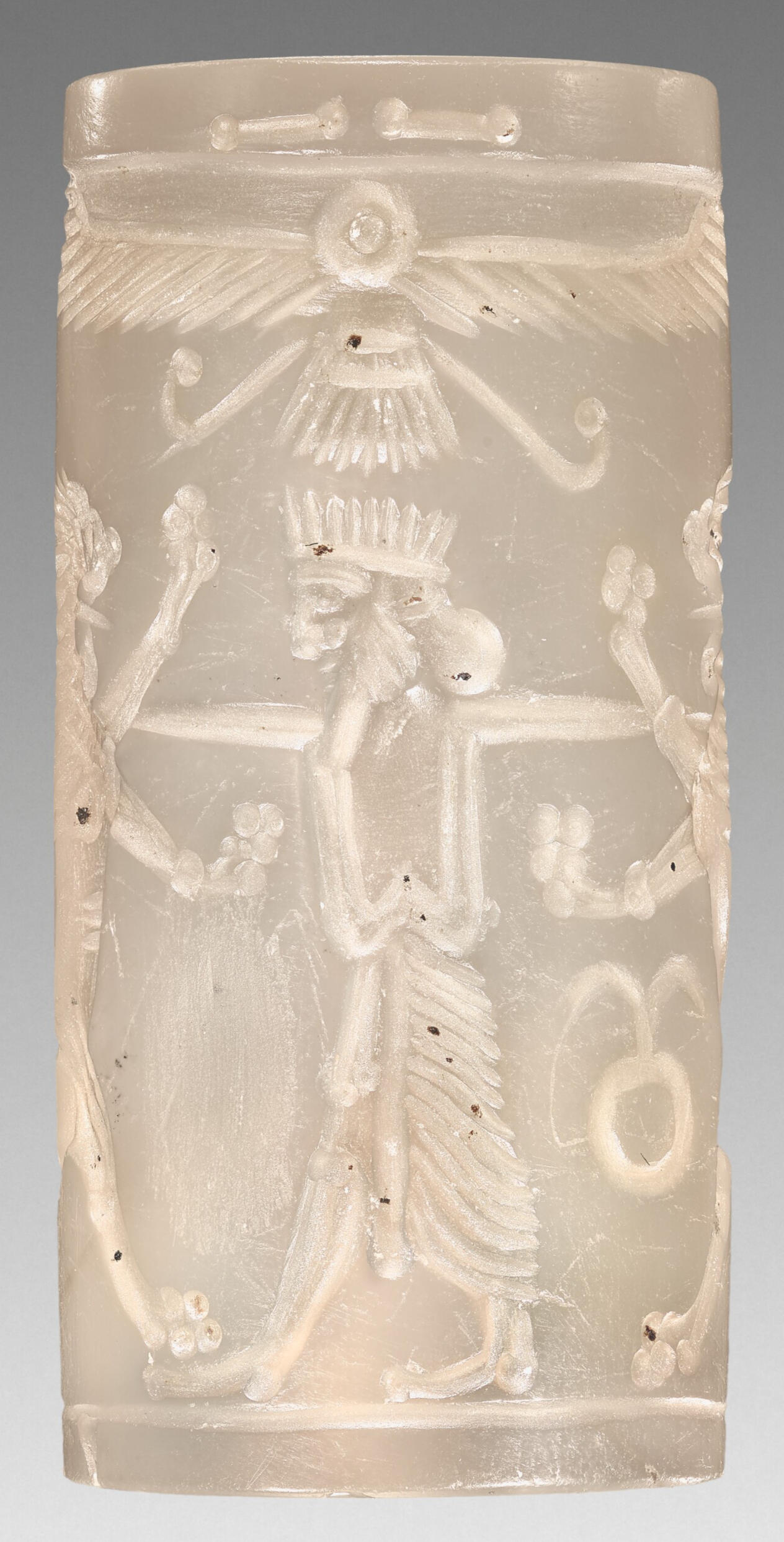 Cylinder Seal with the Persian King Grasping Two Lions
