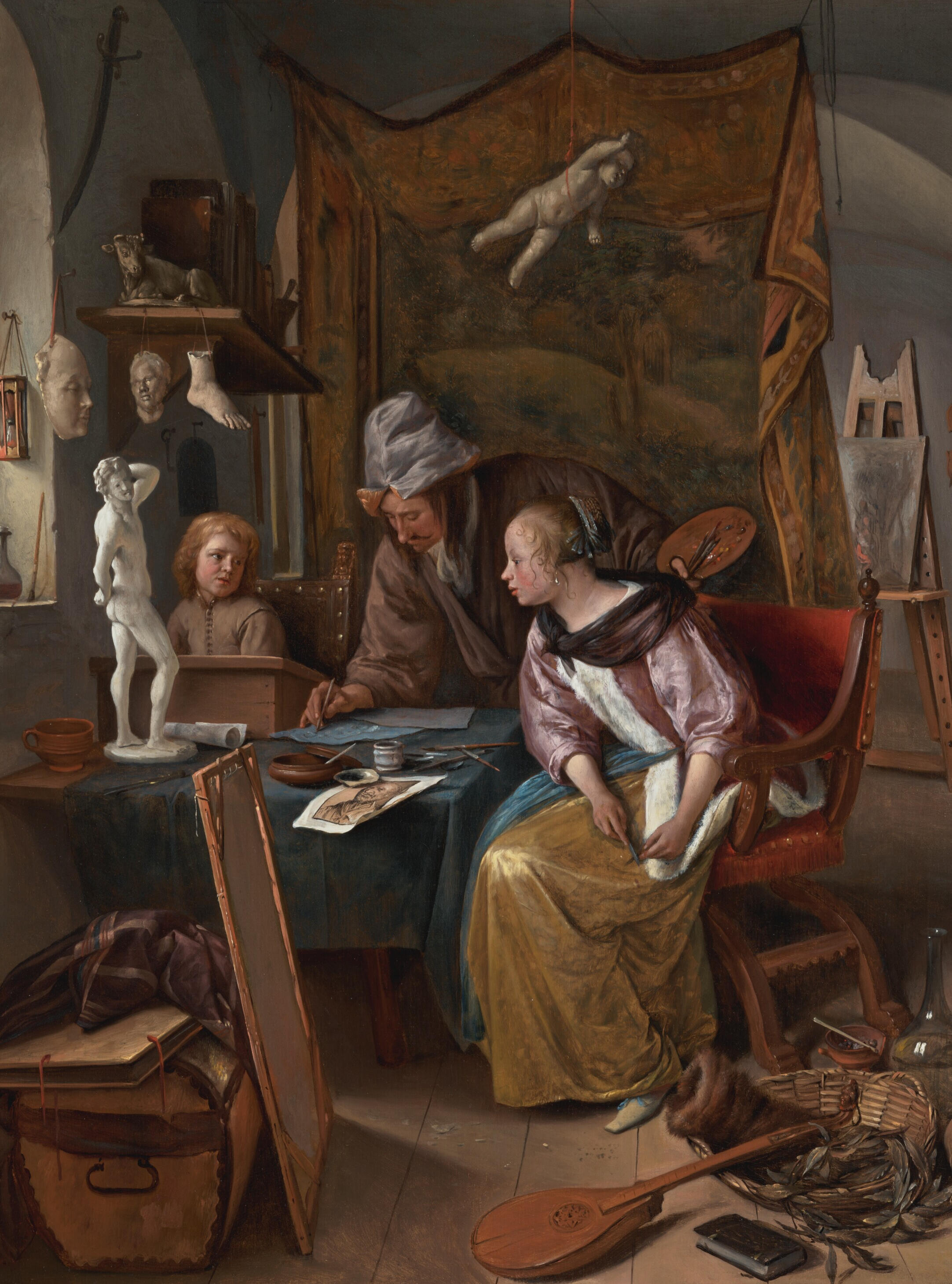 The Drawing Lesson about 1665 Jan Steen (Dutch, 1626 - 1679)